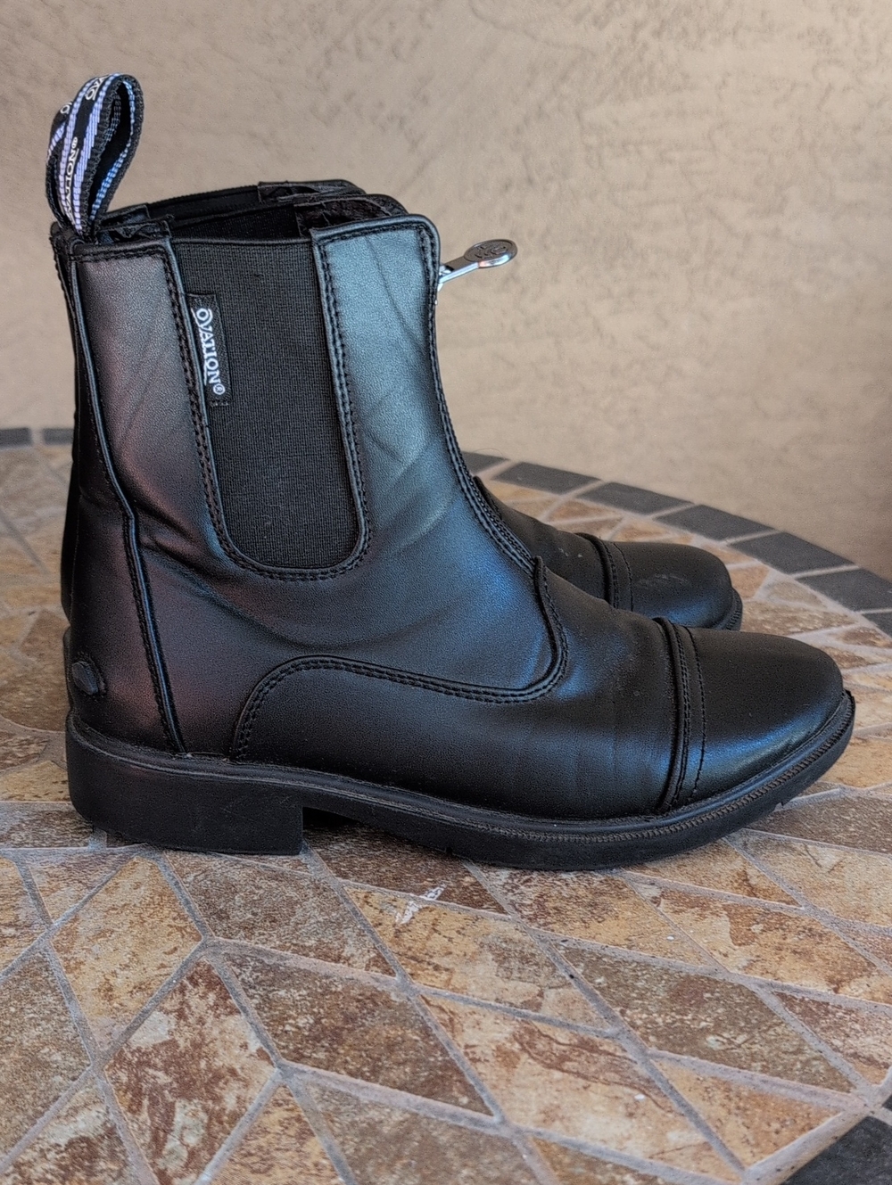 Ovation Zip Front Paddock Boots Black Size 34 (US 4)
